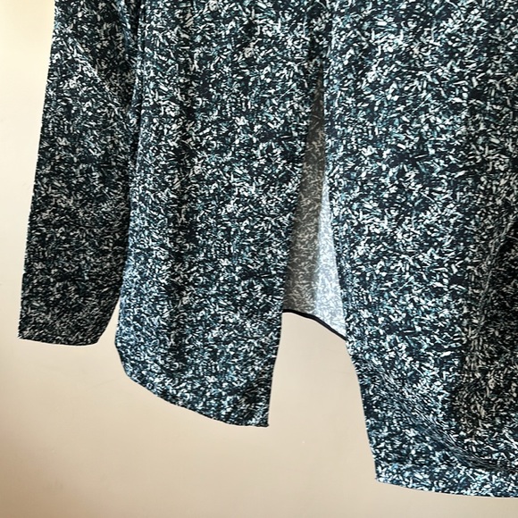 New COS high neck ditsy geometric microprint split back long sleeve blouse top - Picture 14 of 16